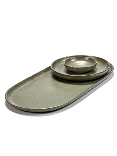 Serax - Sergio Herman - Olijfbordje M Camo Green Surface - Set van 4