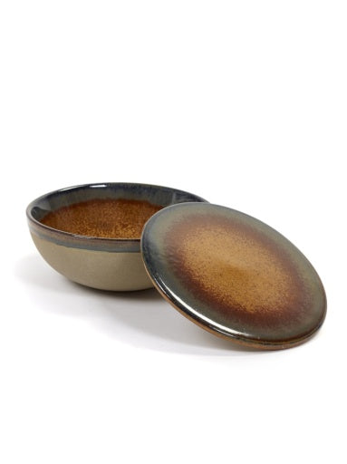 Serax - Sergio Herman - Kom met Deksel Grijs/Rusty Brown Surface