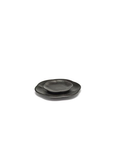 Serax - Sergio Herman - Bord Geribbeld S Zwart Inku - Set van 4
