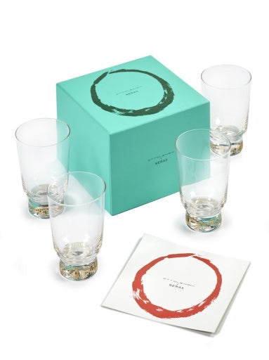 Serax - Ottolenghi - Glas Stripes Goud Feast - Set van 4