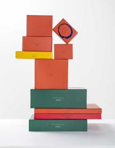 Serax - Ottolenghi - Bord Hoog Roze Paprika Blauw Feast - Set van 2