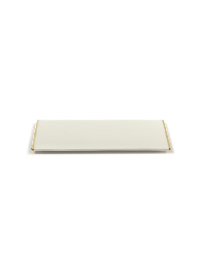 Serax - Roger Van Damme - Bord Rechthoekig Wit Goud Desiree - Set van 3
