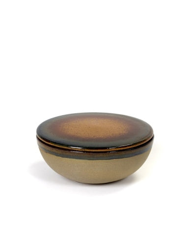 Serax - Sergio Herman - Kom met Deksel Grijs/Rusty Brown Surface