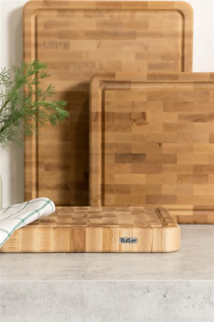 Butler - Snijplank Beuk kops met sapgoot 31x28cm